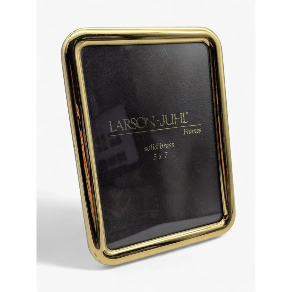 Larson‎ Juhl Solid Brass 5x7 Picture Frames Set Bifold + Stand Vintage